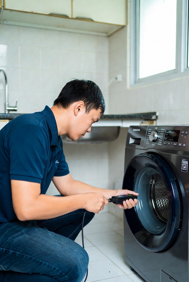 RAH technician repairing an appliance